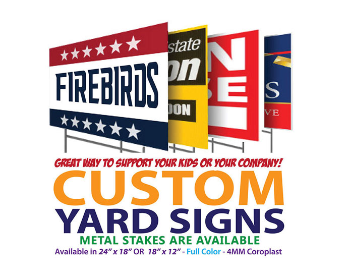 Full color custom printed yard signs 12" x 18" - 12